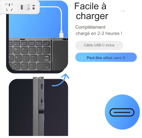 Clavier sans fil bluetooth avec pavé tactile